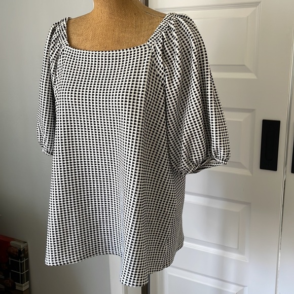 Ava & Viv black and white check print tunic top plus size 2X - Picture 2 of 6